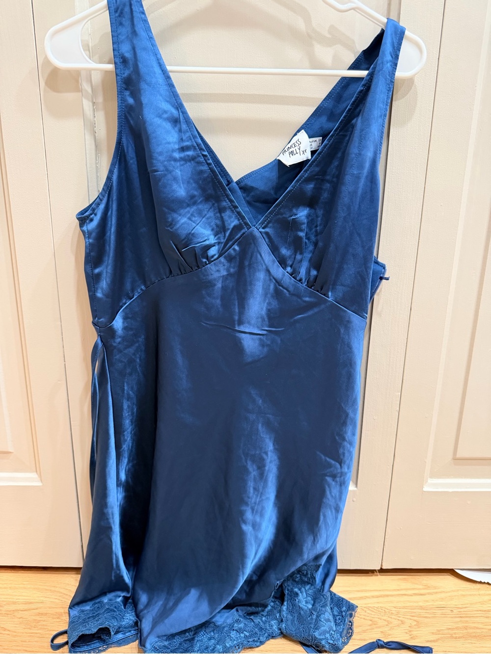 Princess Polly Deep Blue Satin Slip Chemise